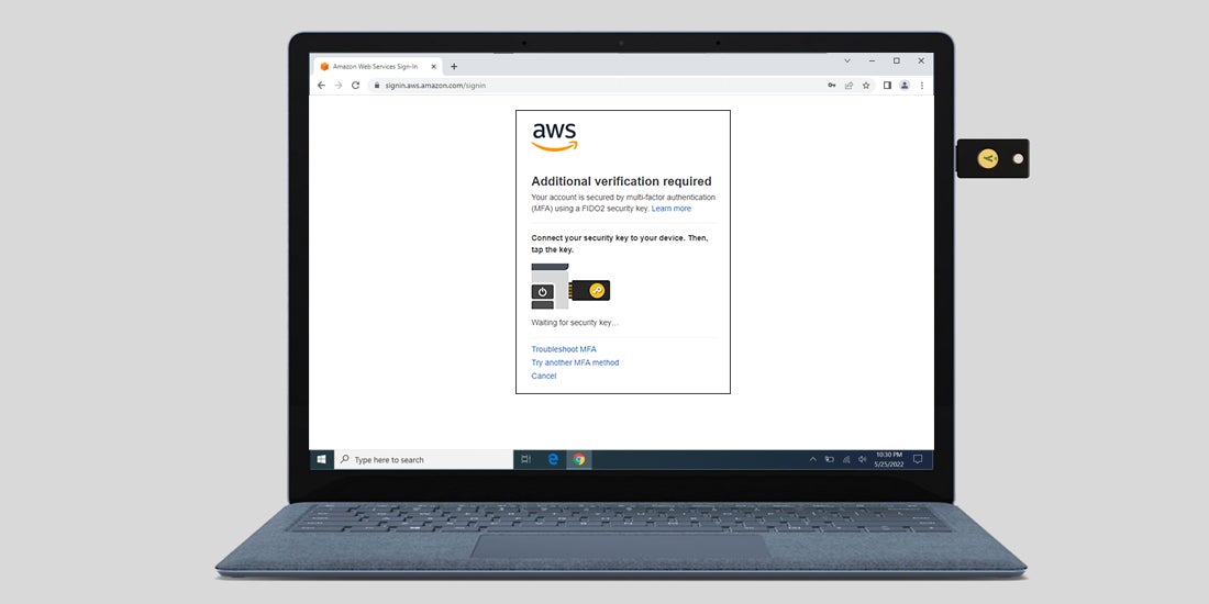 Amazon Web Services (AWS) announces support for FIDO2 security keys in AWS  GovCloud, IAM policy improvements - Yubico