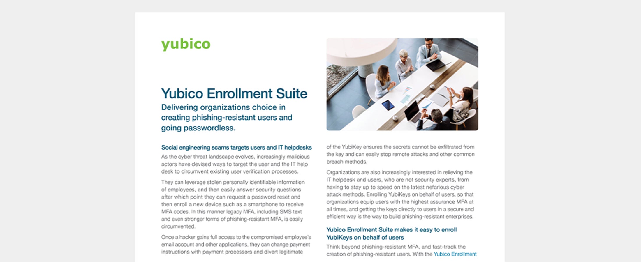 Yubico Enrollment Suite solution brief preview